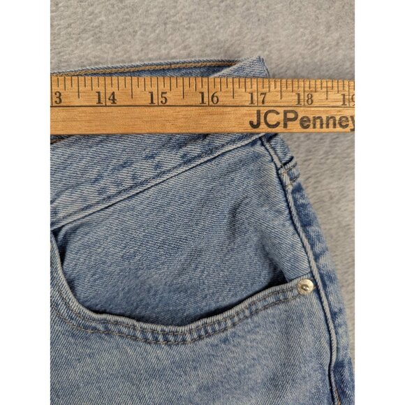 Levis Premium Jeans Mens 34x30 Blue Baggy Dad Straight Distressed Whiskers Big E - Picture 5 of 16